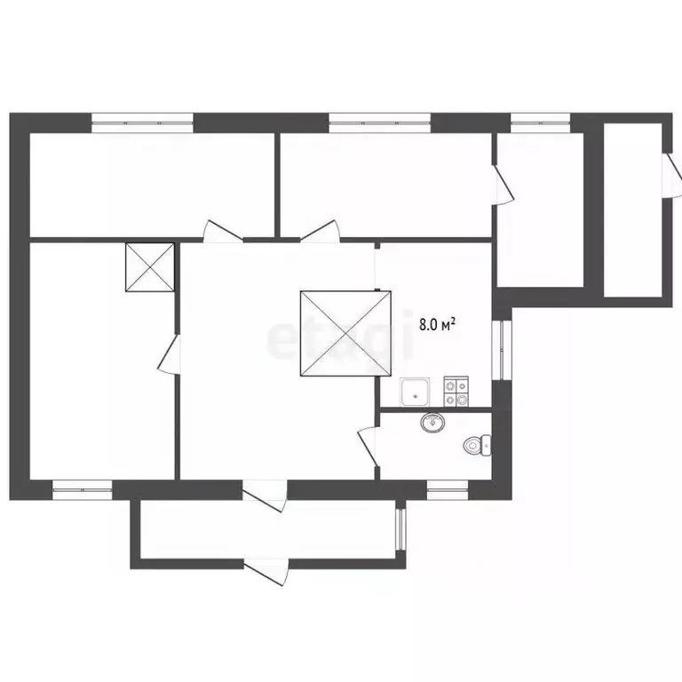 4-к кв. Вологодская область, Усть-Кубинский муниципальный округ, с. ... - Фото 2
