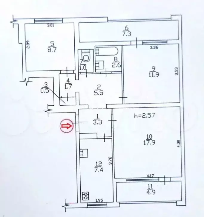 3-к кв. Севастополь просп. Октябрьской Революции, 56Б (67.0 м) - Фото 1