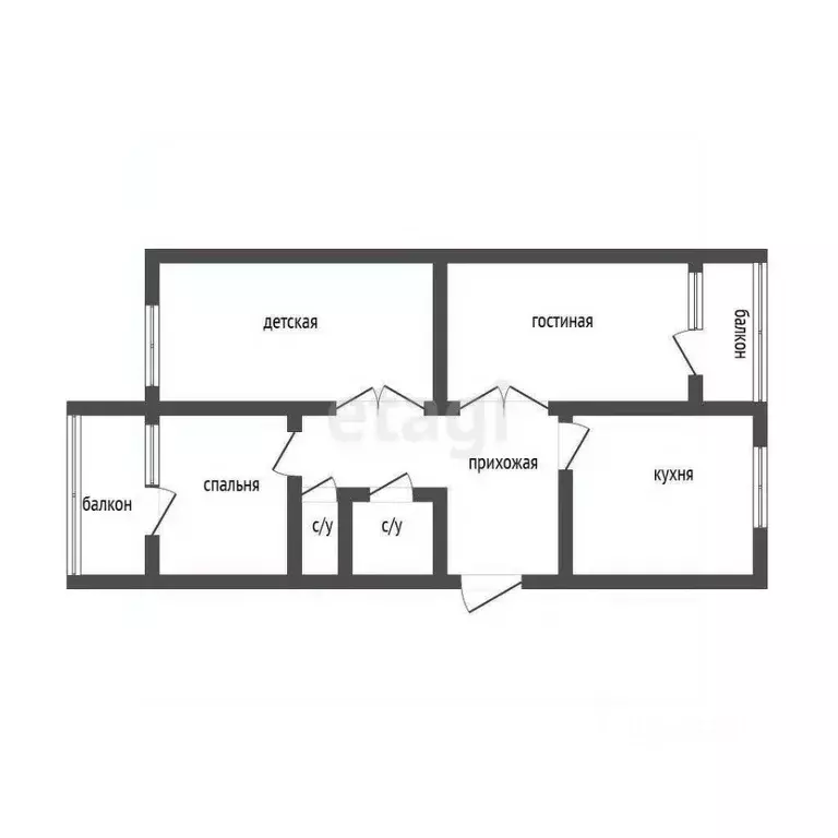 3-к кв. Амурская область, Благовещенск ул. Пушкина, 47 (83.6 м) - Фото 2