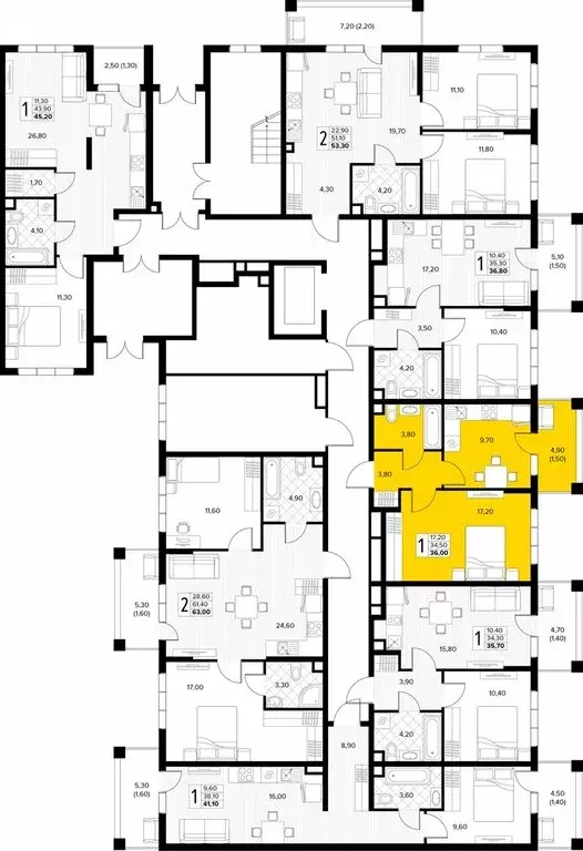 1-комнатная квартира: Сукко, жилой комплекс Кипарис (36 м) - Фото 2