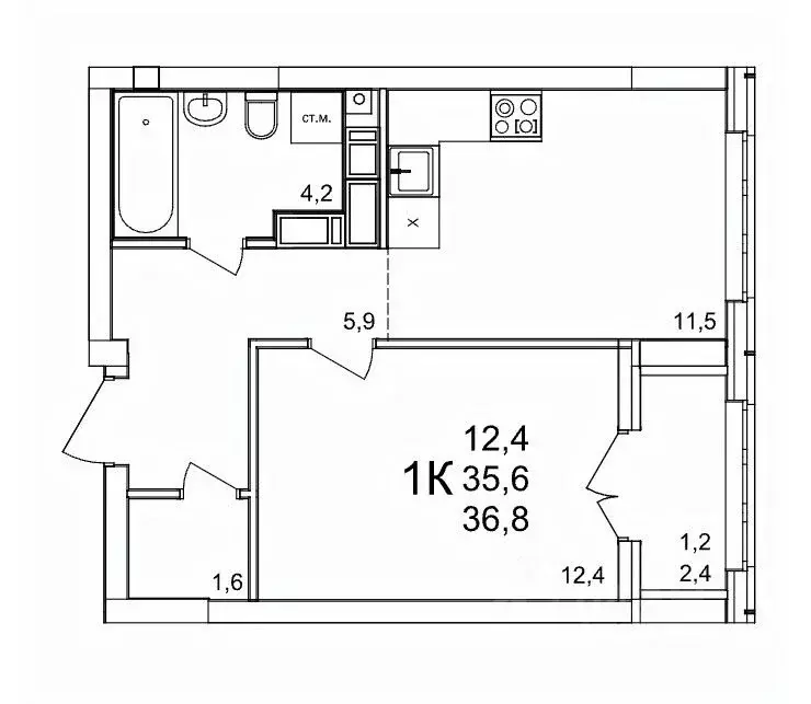 1-к кв. Нижегородская область, Нижний Новгород д. Анкудиновка, КМ ... - Фото 1