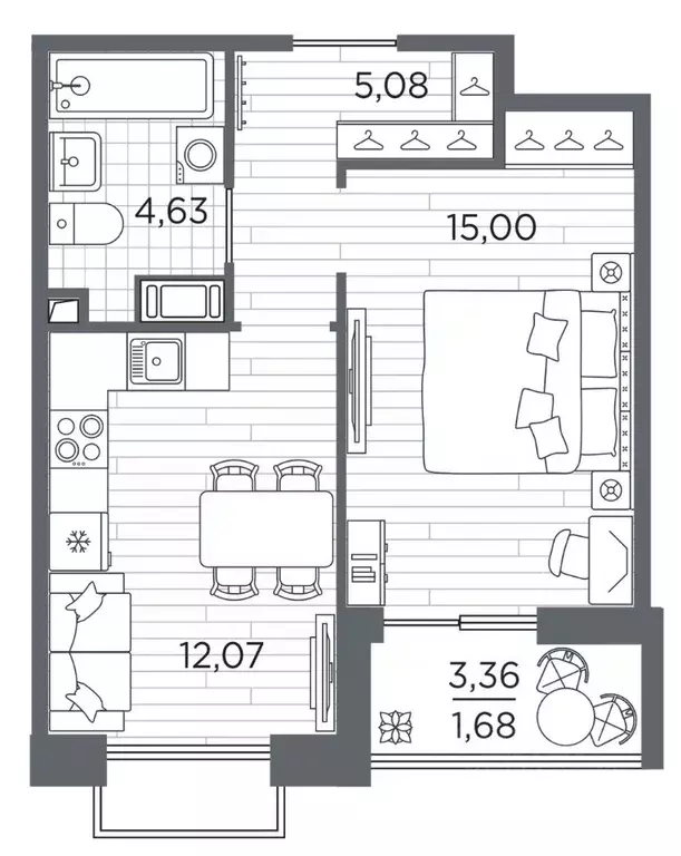 1-к кв. Санкт-Петербург Полюстровский просп., 87 (38.46 м) - Фото 1