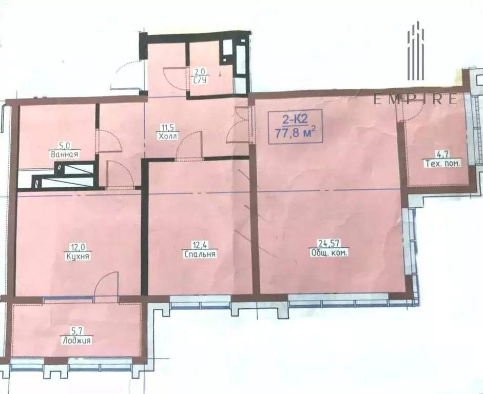 2-комнатная квартира: Грозный, Санкт-Петербургская улица, 27к2 (76 м) - Фото 1