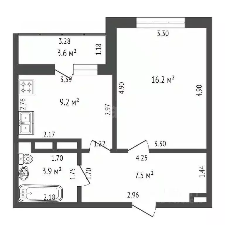 1-к кв. Крым, Евпатория ул. Чапаева, 28 (37.3 м) - Фото 1