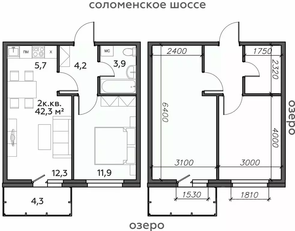 2-к кв. Карелия, Петрозаводск Район Северная промзона, Вороний Наволок ... - Фото 0
