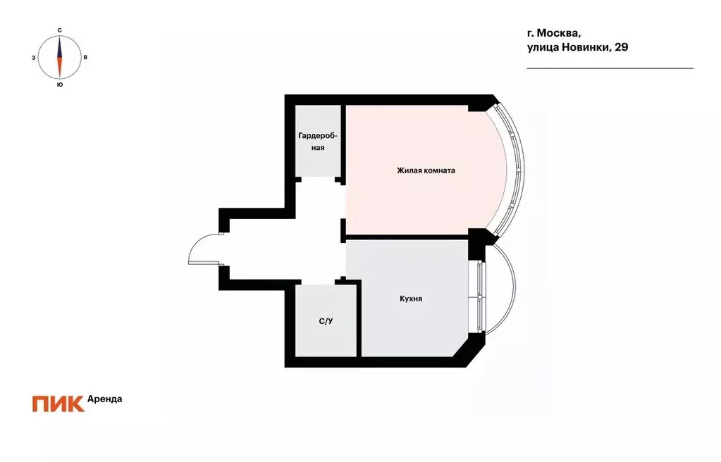1-к кв. Москва ул. Новинки, 29 (36.7 м) - Фото 1
