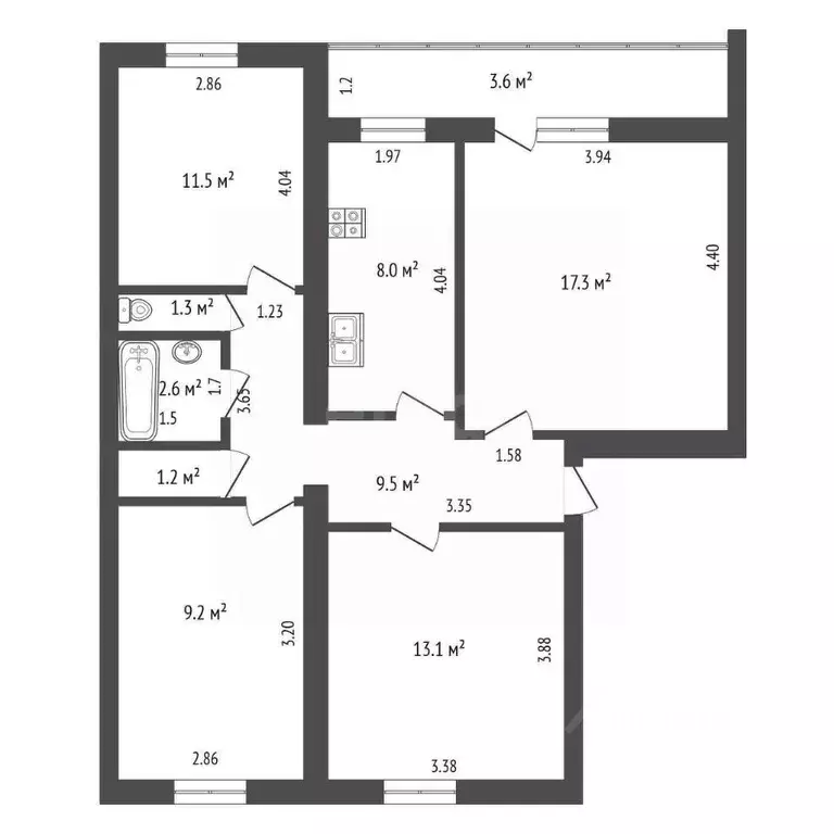 4-к кв. Башкортостан, Стерлитамак Михайловский мкр, ул. Сазонова, 28 ... - Фото 1
