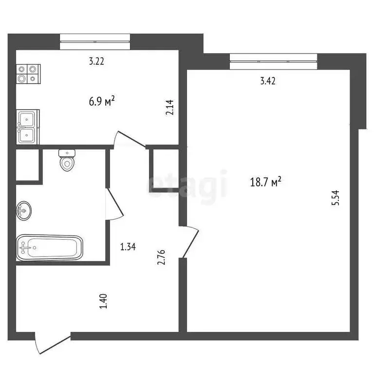 1-комнатная квартира: Москва, Боровское шоссе, 20к1 (36.5 м) - Фото 0