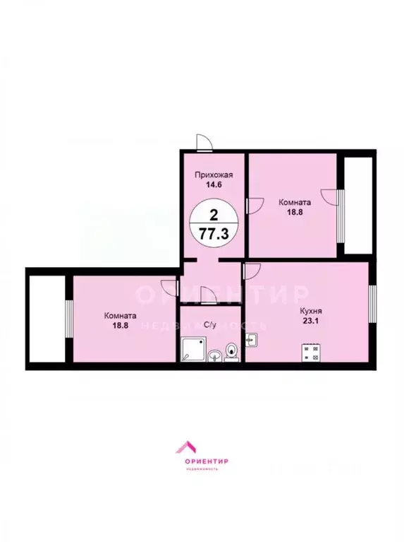 2-к кв. Свердловская область, Екатеринбург ул. Репина, 107 (77.3 м) - Фото 1