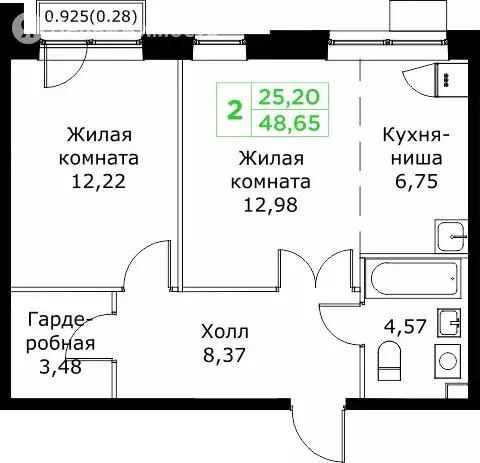 2-комнатная квартира: Мытищи, микрорайон имени Г.Т. Шитикова, жилой ... - Фото 0