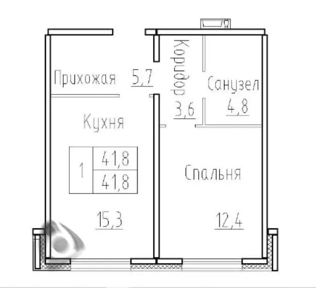 1-комнатная квартира: посёлок Элитный, Венская улица, 8 (41.8 м) - Фото 0