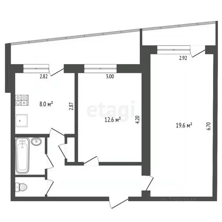 2-к кв. Тюменская область, Тюмень ул. Республики, 92 (51.7 м) - Фото 2