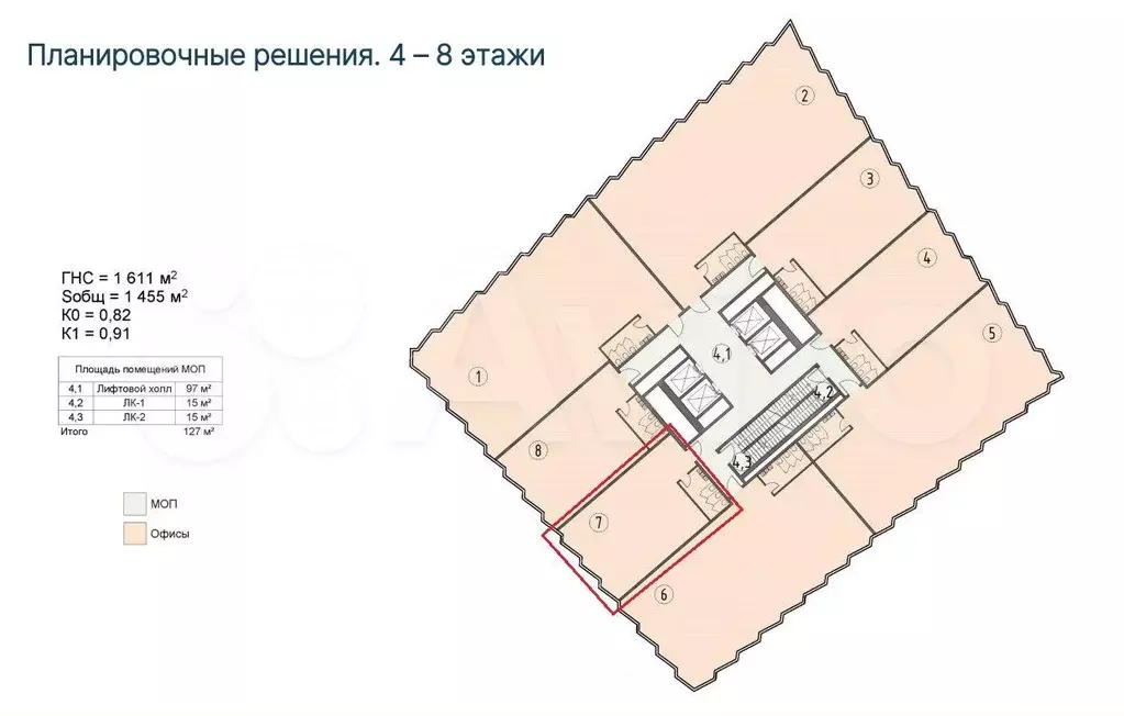 Офис 95 м2, лучшая цена - Фото 1