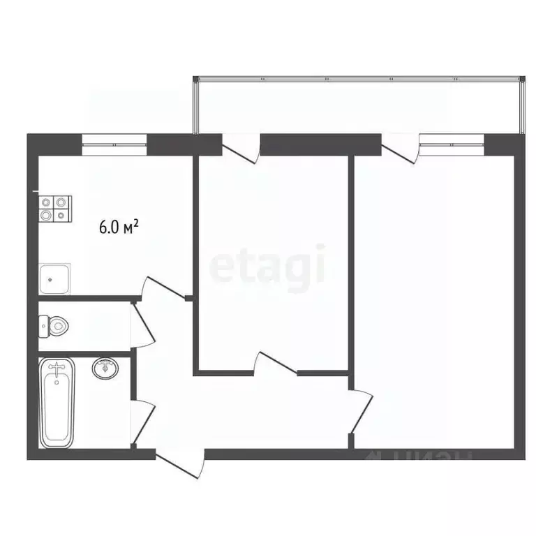 2-к кв. Ростовская область, Ростов-на-Дону ул. Туполева, 7 (47.1 м) - Фото 1