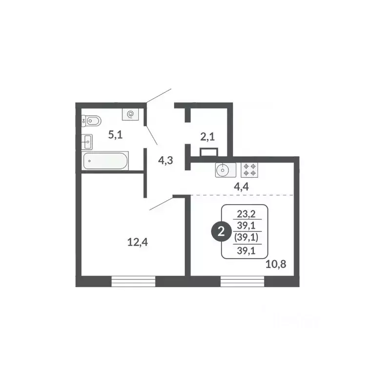 2-к кв. Кировская область, Киров  (39.1 м) - Фото 0