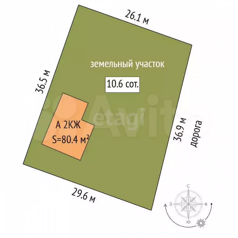Дом 80,4 м на участке 10,6 сот. - Фото 0