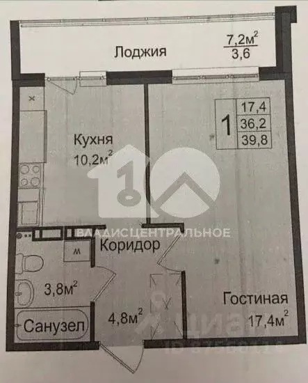 1-к кв. Новосибирская область, Новосибирск ул. Ясный Берег, 17 (39.8 ... - Фото 2