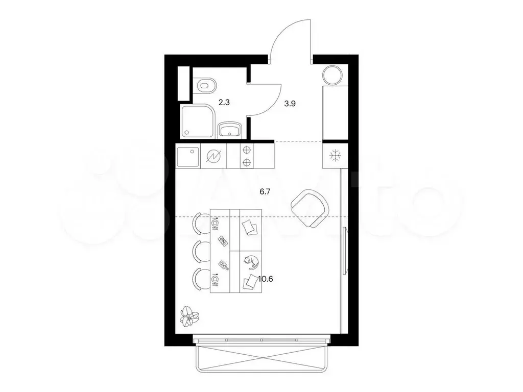 Квартира-студия, 23,5 м, 21/26 эт. - Фото 0