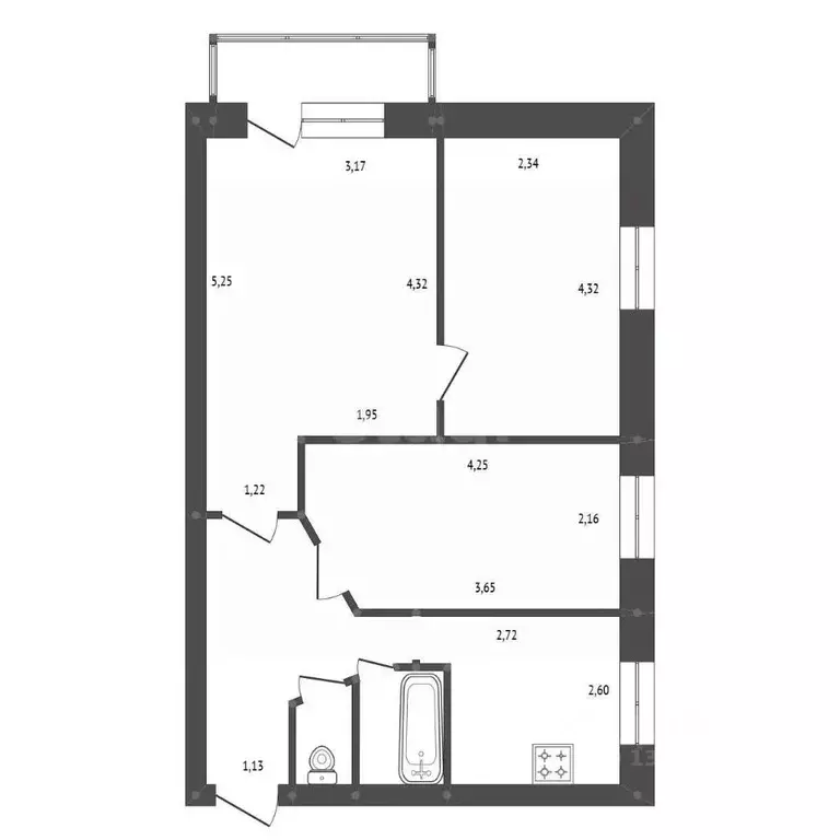 3-к кв. Амурская область, Белогорск 9 Мая ул., 210А (50.1 м) - Фото 2