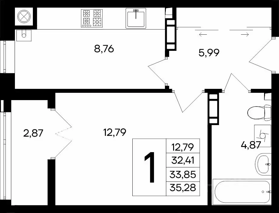1-к кв. Крым, Евпатория Сезоны жилой комплекс (35.28 м) - Фото 1