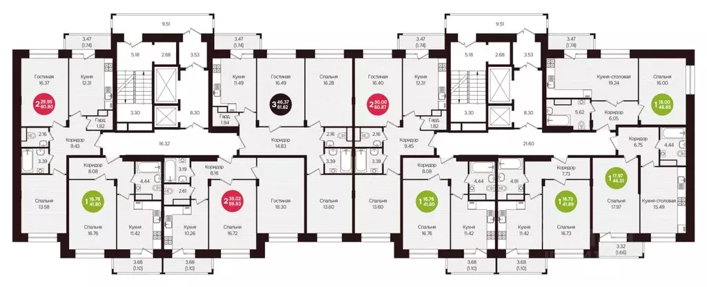 1-к кв. Чувашия, Новочебоксарск ул. 10-й Пятилетки, поз24 (46.31 м) - Фото 2