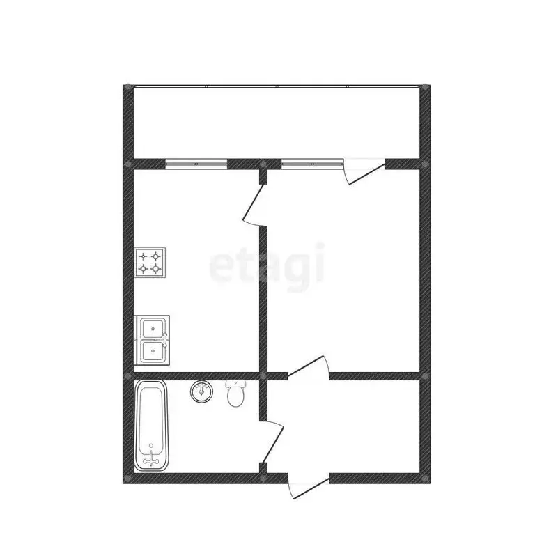 1-комнатная квартира: Иркутск, улица Пискунова, 156/1 (34 м) - Фото 1
