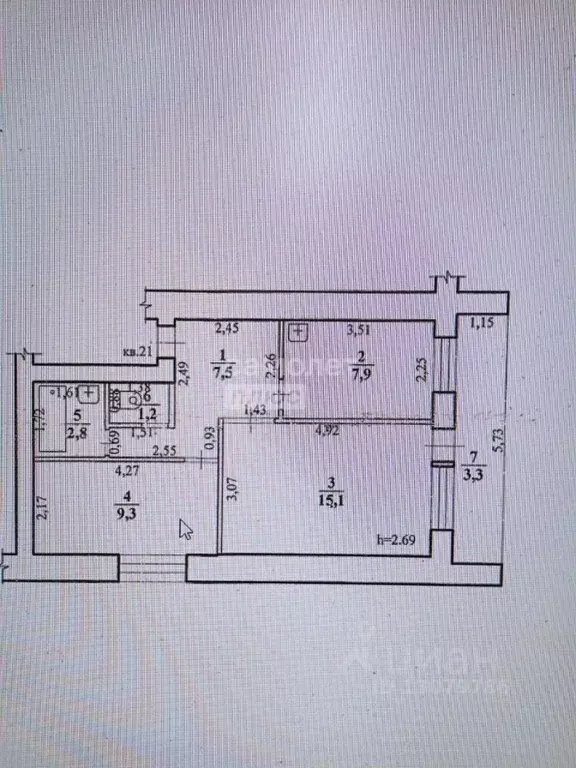 2-к кв. Забайкальский край, Могоча ул. Дроздова, 16 (47.1 м) - Фото 1
