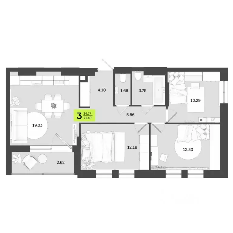 2-к кв. Башкортостан, Уфа ул. Акназарова, 20 (56.66 м) - Фото 0