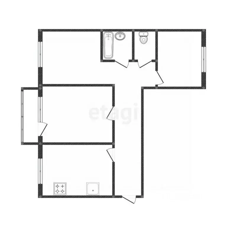 3-к кв. Костромская область, Кострома Рабочий просп., 21 (59.6 м) - Фото 1