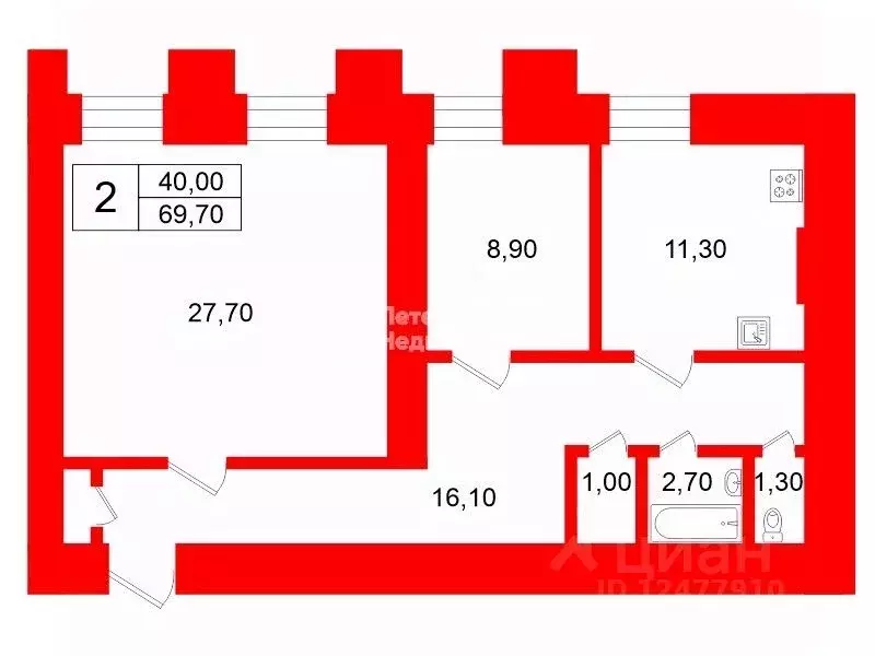 2-к кв. Санкт-Петербург наб. Реки Мойки, 25 (69.7 м) - Фото 2