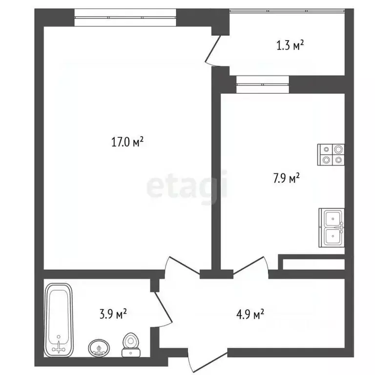 1-к кв. Севастополь ул. Токарева, 18 (36.3 м) - Фото 2