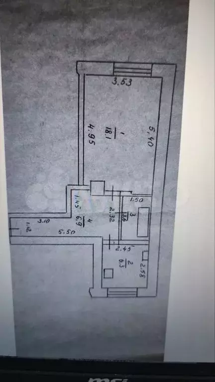 1-к. квартира, 34,9 м, 1/3 эт. - Фото 0
