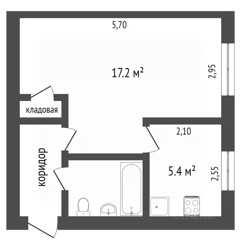1-к кв. Воронежская область, Воронеж Московский просп., 5 (32.3 м) - Фото 1
