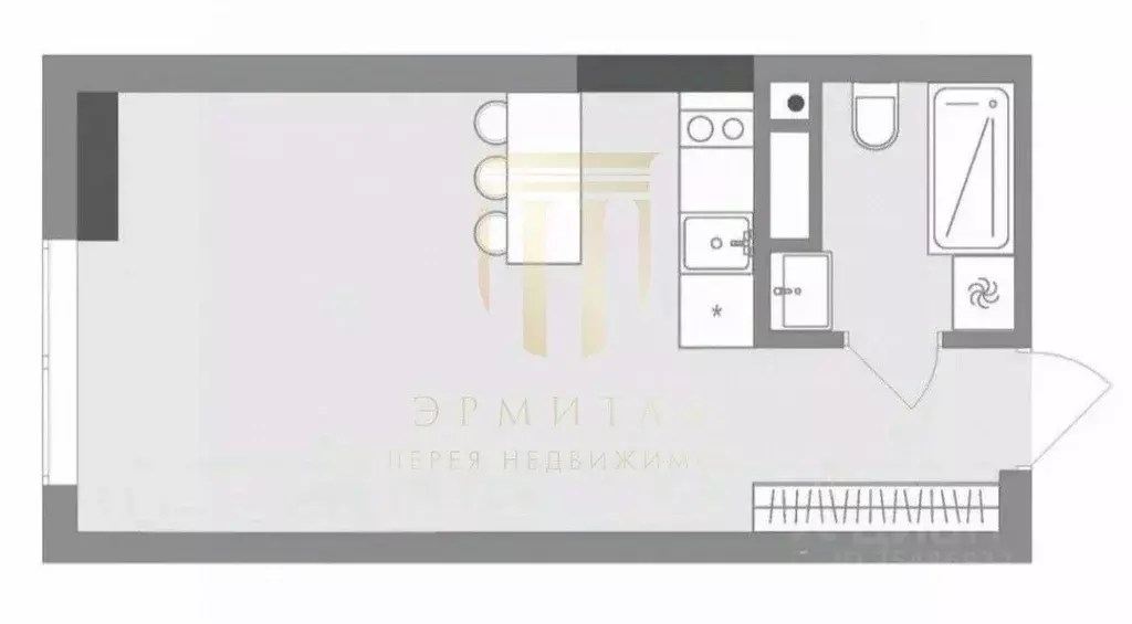 Студия Санкт-Петербург просп. Крузенштерна, 4 (24.0 м) - Фото 2