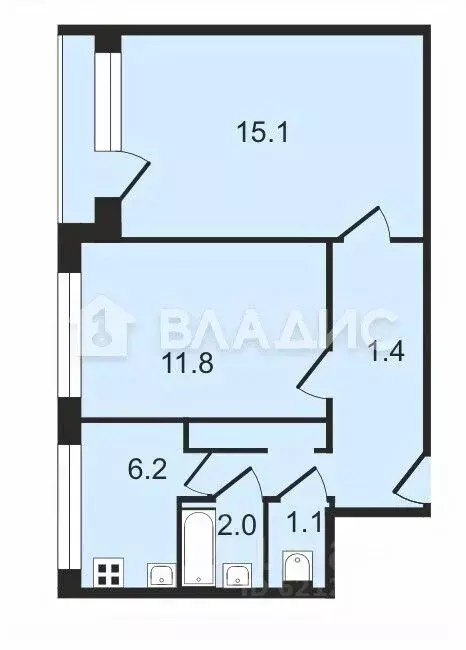 2-к кв. Санкт-Петербург просп. Культуры, 11К5 (45.3 м) - Фото 1