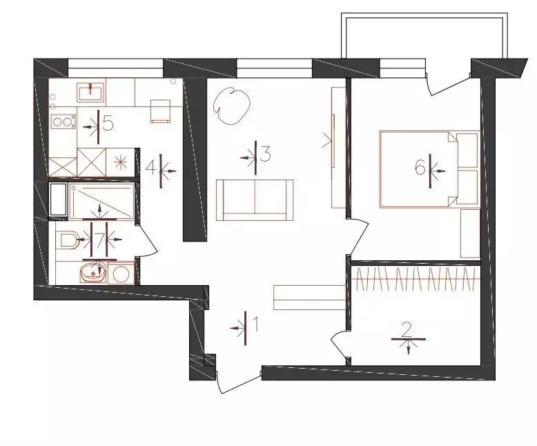 2-комнатная квартира: Москва, Шмитовский проезд, 28 (45 м) - Фото 1