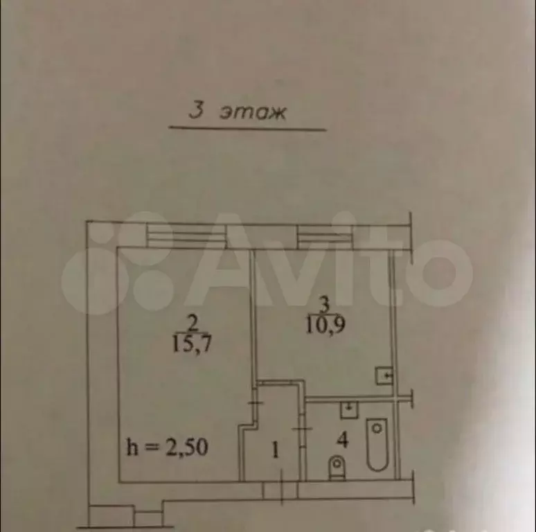 1-к. квартира, 32,9 м, 3/9 эт. - Фото 0