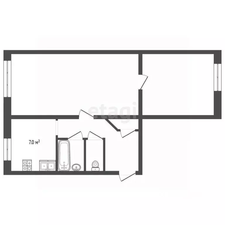 2-к кв. Кемеровская область, Кемерово Пролетарская ул., 12 (45.0 м) - Фото 2