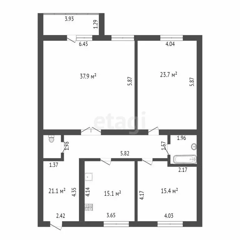 3-комнатная квартира: деревня Дударева, Академический проезд, 7 (119.4 ... - Фото 1
