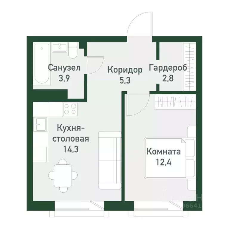 1-к кв. Челябинская область, Челябинский городской округ, пос. ... - Фото 0