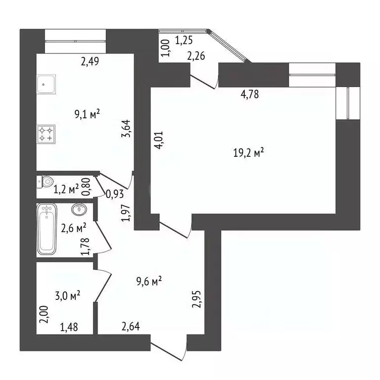 1-к кв. Башкортостан, Уфа Революционная ул., 173 (45.5 м) - Фото 2