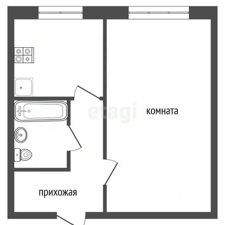 1-к кв. Саратовская область, Балашов Юбилейная ул., 30 (29.1 м) - Фото 2