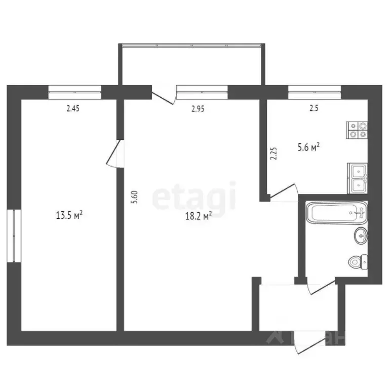 2-к кв. Тюменская область, Тюмень ул. Карла Маркса, 129 (43.0 м) - Фото 2