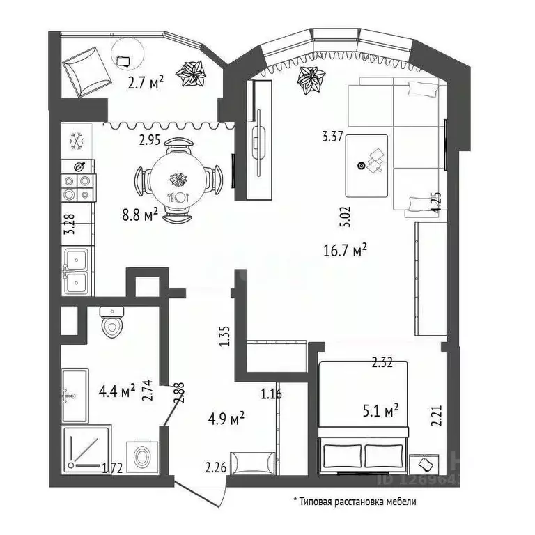 1-к кв. Московская область, Красногорск городской округ, Отрадное пгт ... - Фото 2