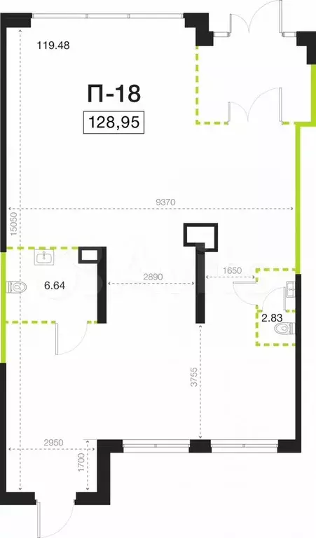 Продается ПСН, площадь 128.95 кв.м., высота потолков 4 м, рядом с ... - Фото 0