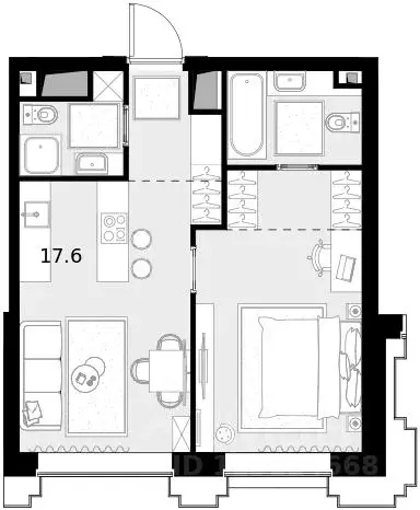 1-к кв. Москва ул. Демьяна Бедного, 24С8 (44.8 м) - Фото 0