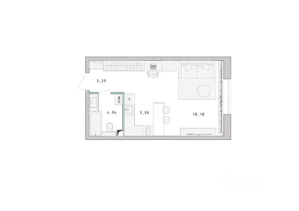 Студия Московская область, Пушкино Ярославское ш., 194 (30.7 м) - Фото 1