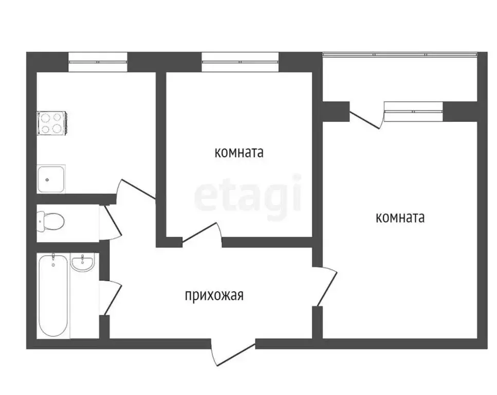 2-комнатная квартира: Воскресенск, микрорайон Новлянский, улица ... - Фото 1