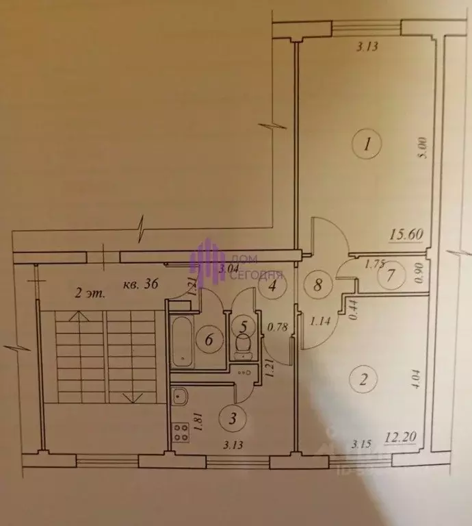 2-к кв. Московская область, Балашиха ш. Энтузиастов, 47 (44.5 м) - Фото 2