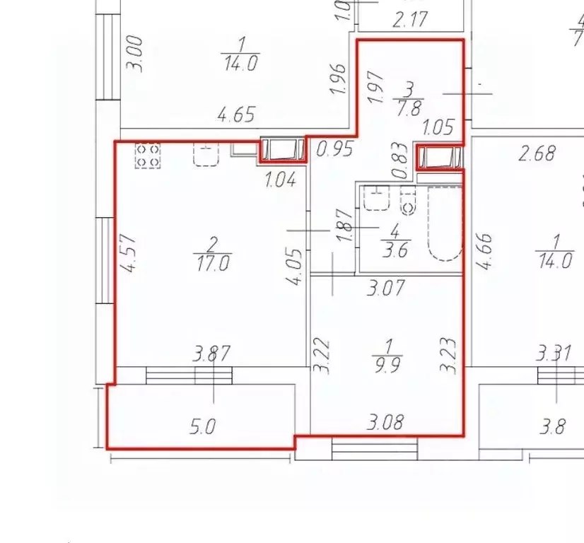 1-к кв. Санкт-Петербург Уральская ул., 21 (38.2 м) - Фото 2